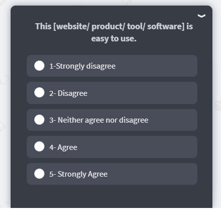 pop-up surveys.